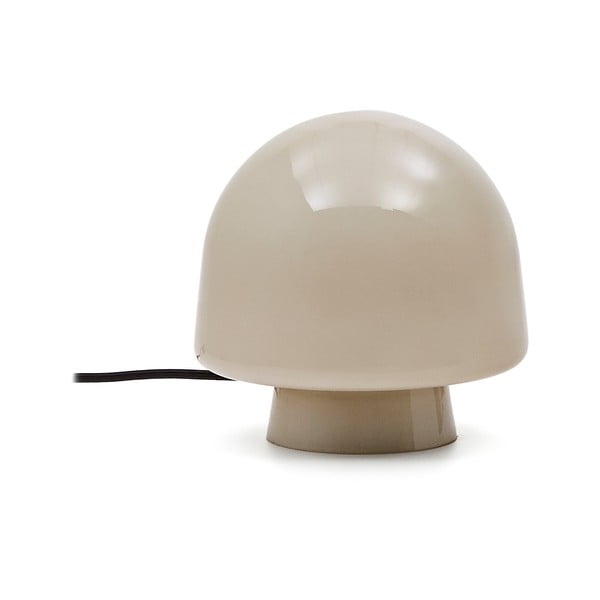 Pelēkbēša galda lampa ar stikla abažūru (augstums 20 cm) Reig – Kave Home