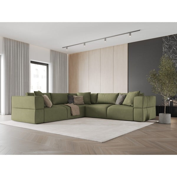 Gaiši zaļš stūra dīvāns (ar maināmu stūri) Esther – Milo Casa-image-1