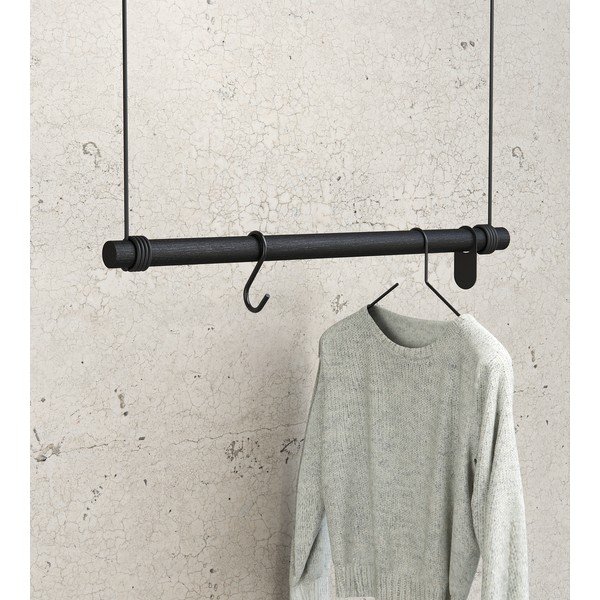 Melns ozola masīvkoka sienas pakaramais 80 cm Swing M – LIND DNA-image-1