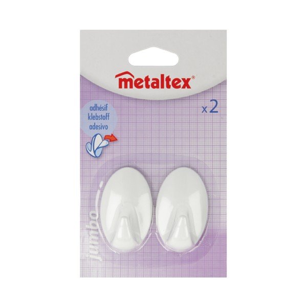 2 baltu plastmasas līpošu āķu komplekts Metaltex Greg-image-2