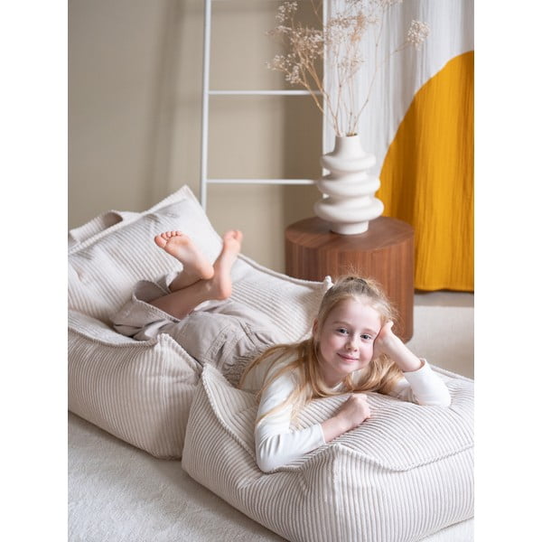 Krēmkrāsas velveta bērnu sēžammaiss Chair – Wigiwama-image-2