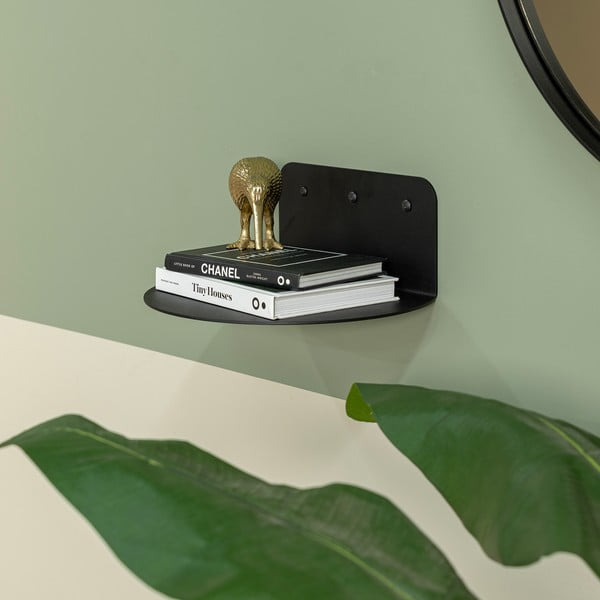 Melns metāla sienas plaukts 30 cm Flex – Spinder Design-image-1