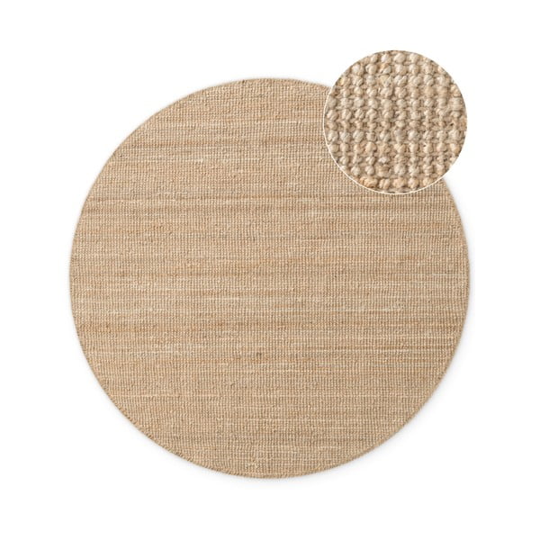 Dabīga toņa džutas apaļš paklājs ø 200 cm Bouclé Jaipur – Hanse Home