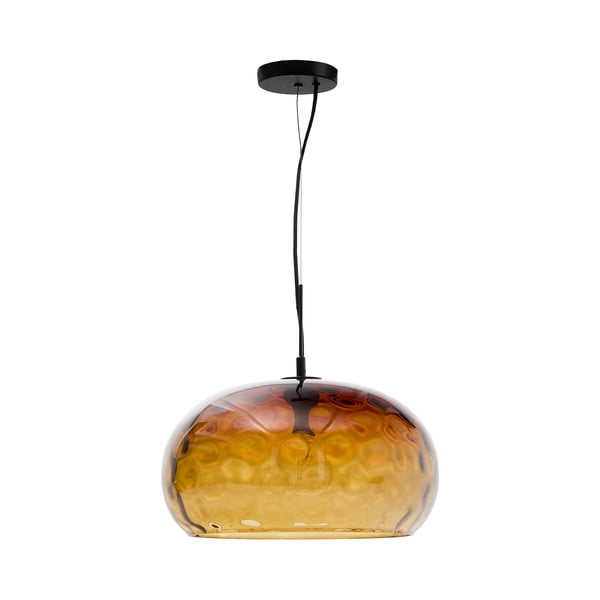 Dzintara dzeltena stikla piekaramā lampa ar stikla abažūru ø 40 cm Balma – Kave Home