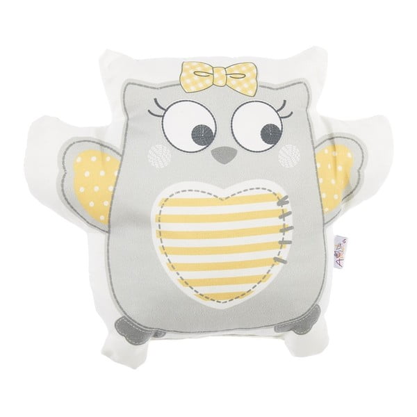 Pelēks kokvilnas maisījuma bērnu spilvens Mike & Co. NEW YORK Pillow Toy Owl, 32 x 26 cm