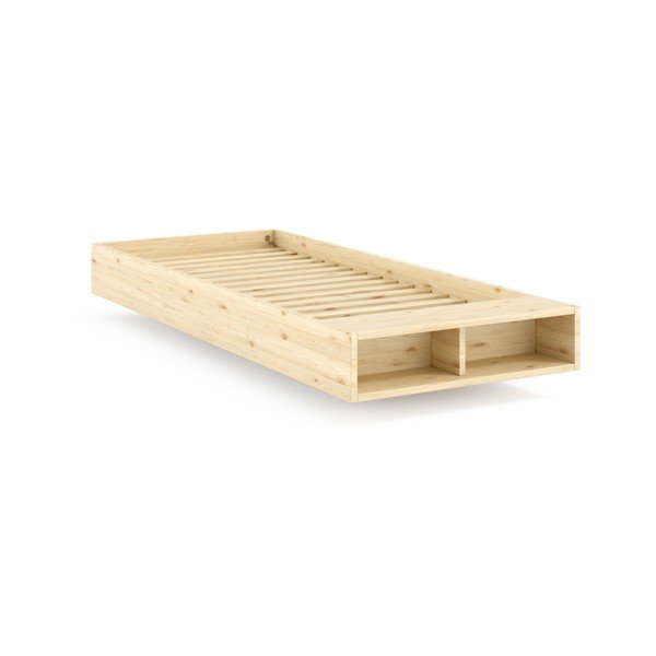 Dabīga toņa priedes masīvkoka vienvietīga gulta bez galvgaļa un ar redelēm 90x200 cm Merge – Karup