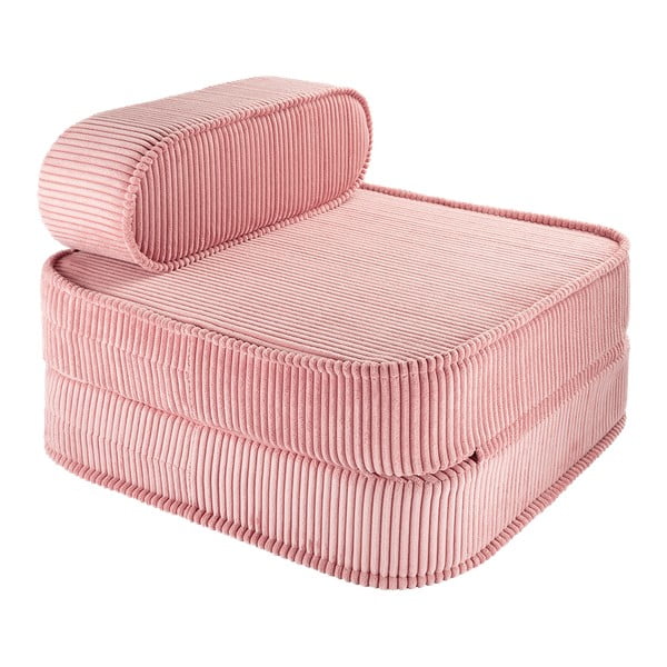 Rozā velveta bērnu atpūtas krēsls Flip – Wigiwama