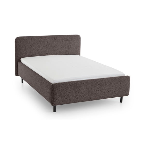 Antracīta pelēka polsterēta divvietīga gulta bez režģa 140x200 cm Primo – Meise Möbel-image-2