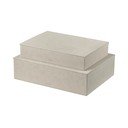 Bēšas uzglabāšanas kastes ar vāku no ādas imitācijas (2 gab.) 40x30x11 cm Sahla – Blomus