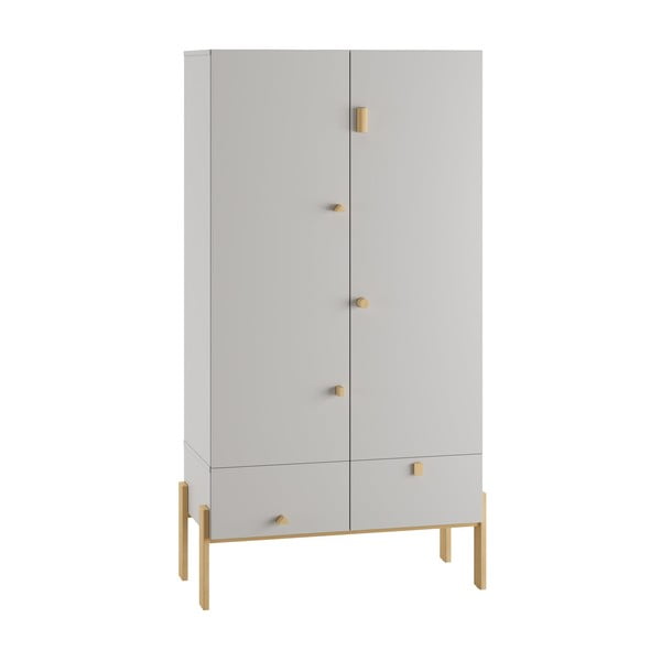 Gaiši pelēka zema bērnu kumode 100x25 cm Cube – Pinio-image-4