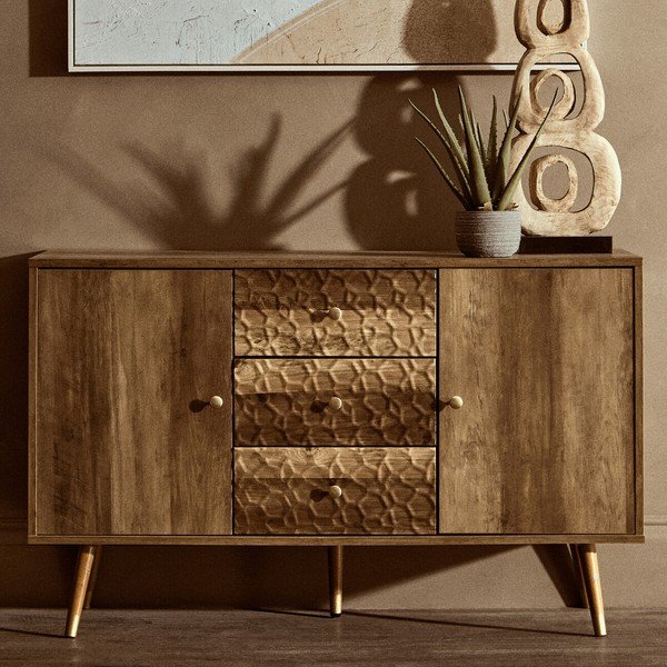 Tumša dabīga toņa kumode 114x70x39 cm Frida – Premier Housewares-image-1