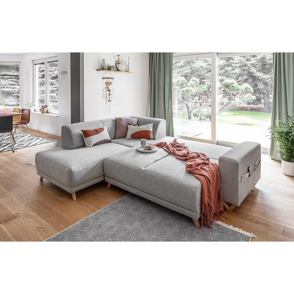 Gaiši pelēks salokāms/ar uzglabāšanas vietu stūra dīvāns (ar kreiso stūri/L veida) Classy Sophie – Miuform-image-4