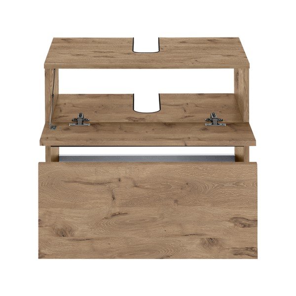 Dabīga toņa skapītis zem izlietnes ar ozolkoka imitāciju 60x55 cm Wisla – Støraa-image-3