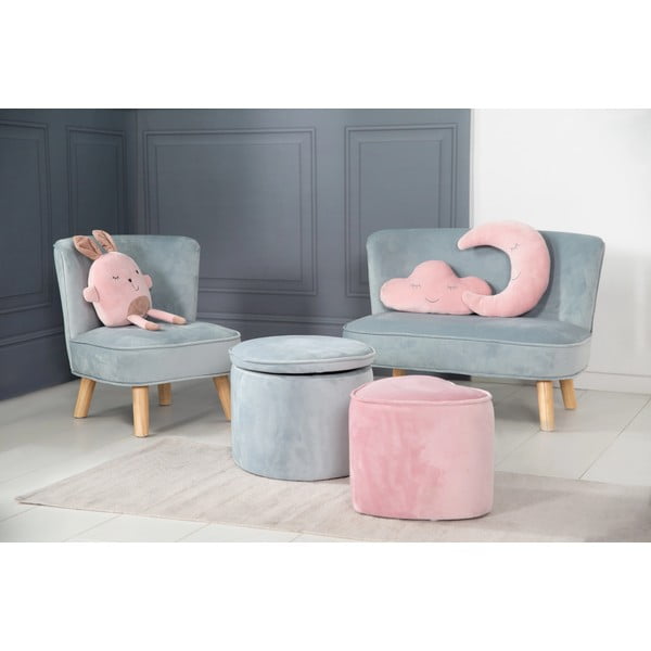 Gaiši zils samta bērnu dīvāns 70 cm Lil Sofa – Roba-image-4