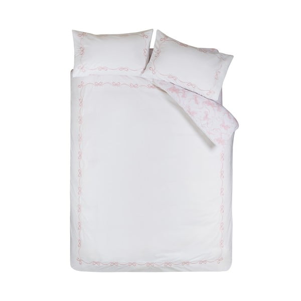 Balta divguļamā gultas veļa 200x200 cm Bow Embroidery – Catherine Lansfield