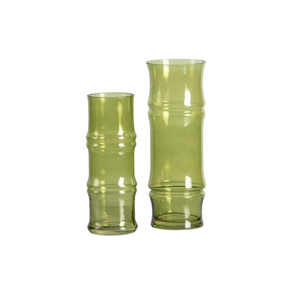 Zaļa stikla vāze WOOOD Kane, augstums 30 cm-image-1