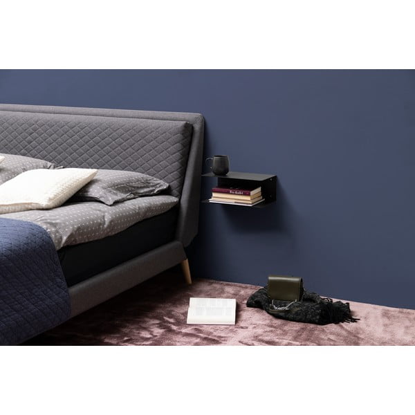 Melns dubults sienas plaukts no metāla Actona Joliet, platums 35 cm-image-1