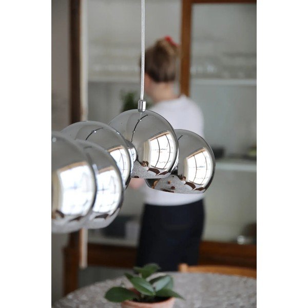 Sudraba krāsas metāla piekaramā lampa ar metāla abažūru Cupolo – Markslöjd-image-2