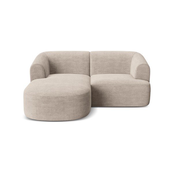 Gaiši brūns velveta stūra dīvāns (ar kreiso stūri/ar zvilni) Campi – Cosmopolitan Design-image-2