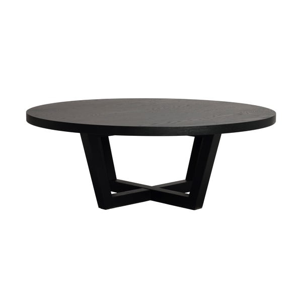 Melns apaļš žurnālgaldiņš ar ozolkoka imitāciju ø 110 cm Boxford – Rowico-image-2