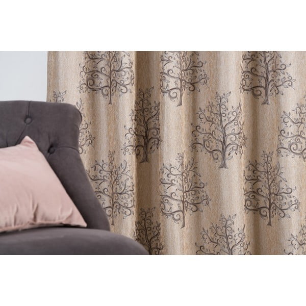 Brūns/bēšs aizkars 140x260 cm Erinn – Mendola Fabrics-image-2