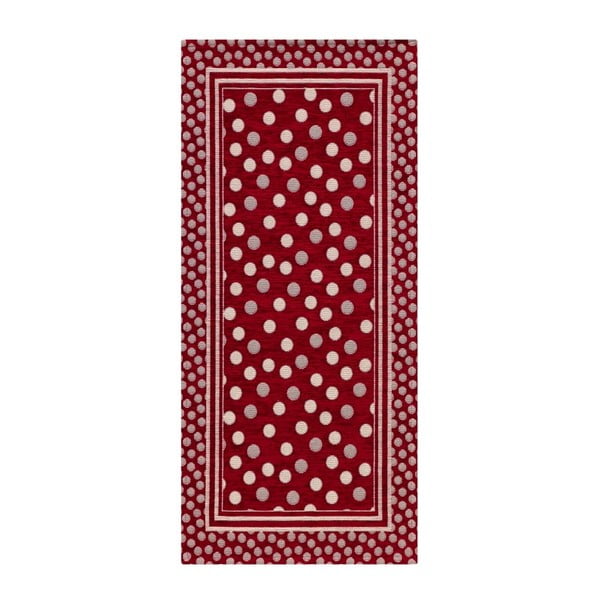 Sarkans augstas izturības virtuves paklājs Webtappeti Sphere Rosso, 55 x 280 cm
