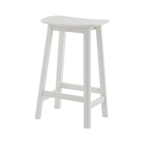 Balta oša masīvkoka bāra taburete (sēdekļa augstums 65 cm) Selene – Jotex