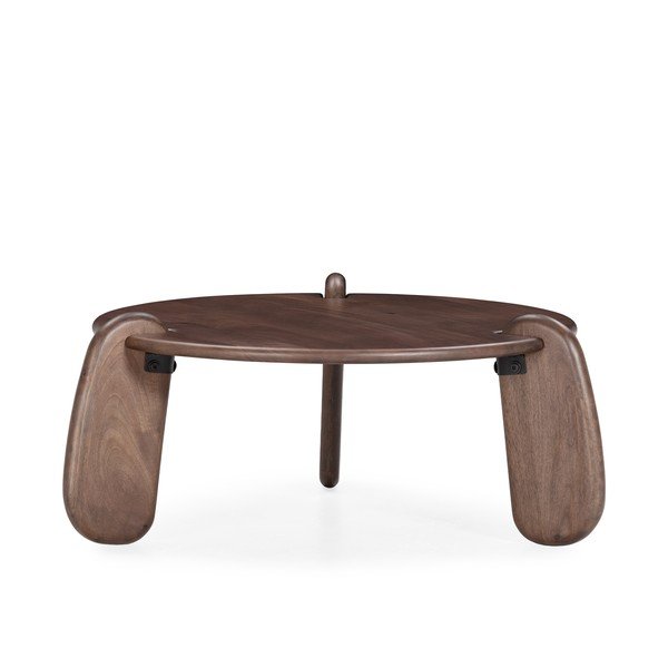 Tumši brūns mango masīvkoka apaļš žurnālgaldiņš ø 80 cm Tamira – MOME-image-2