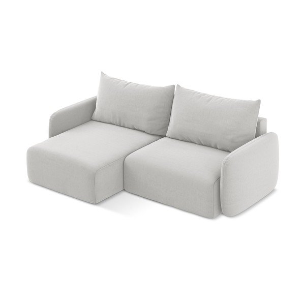 Gaiši pelēks samta salokāms stūra dīvāns ar uzglabāšanas vietu (ar kreiso stūri/ar zvilni) Kalena – Makamii-image-3