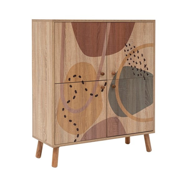 Dabīga toņa skapītis ar ozolkoka imitāciju 95x111 cm Multilux – Kalune Design-image-2