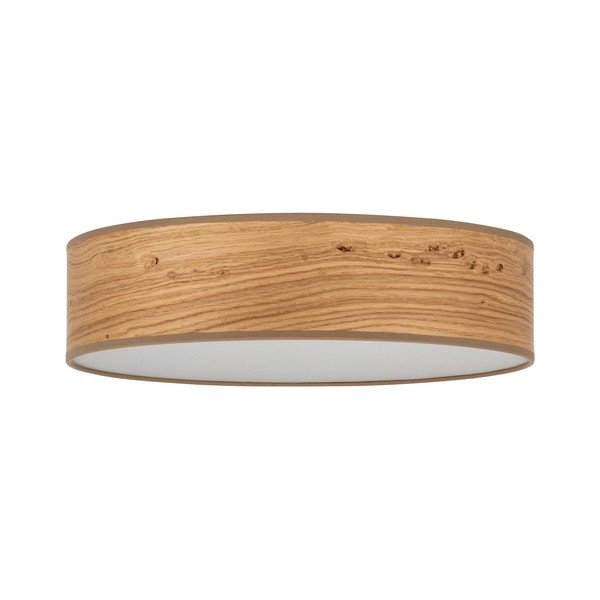 Gaiši brūna griestu lampa ar dabīgā finiera abažūru Sotto Luce Ocho, ⌀ 40 cm