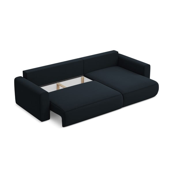 Tumši zils samta salokāms/ar uzglabāšanas vietu stūra dīvāns (ar labo stūri/ar zvilni) Kapua – Makamii-image-4