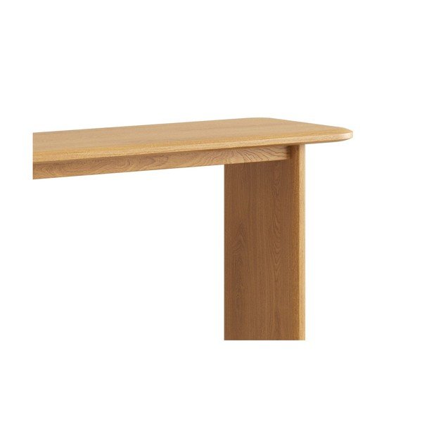 Dabīga toņa ozola masīvkoka konsoles galds 40x120 cm Charlotte – Micadoni -image-3