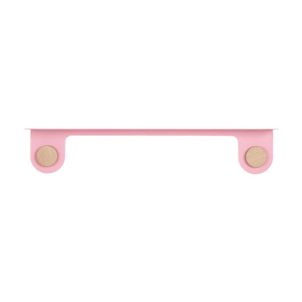 Sienas plaukts no rozā tērauda ar ozolkoka detaļām un 2 āķiem Gazzda, garums 70 cm