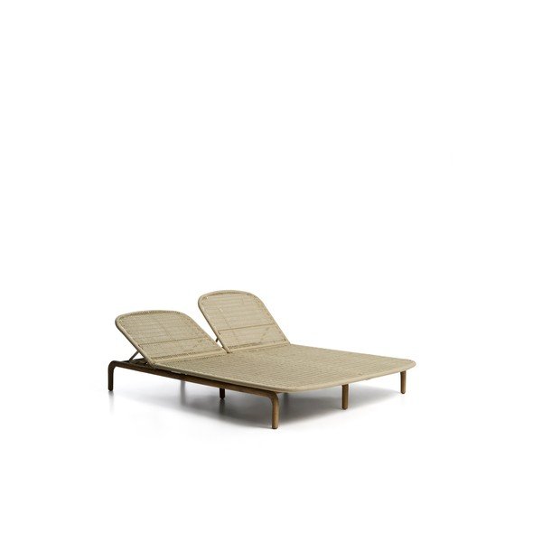 Bēšs divvietīgs masīvkoka regulējams dārza zvilnis Alipa – Kave Home-image-3