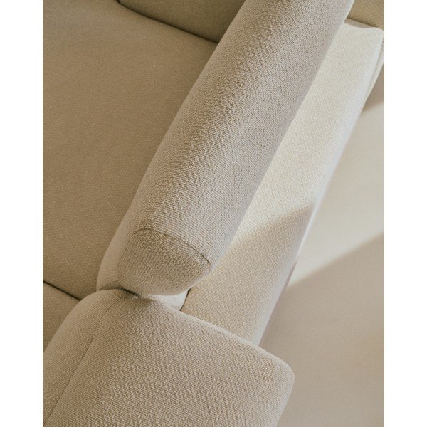 Bēšs regulējams dīvāns no šenila auduma 214 cm Aurum – Kave Home-image-1