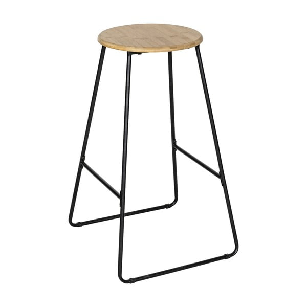 Melns/dabīga toņa bambusa bāra krēsls 70 cm Loft – Wenko