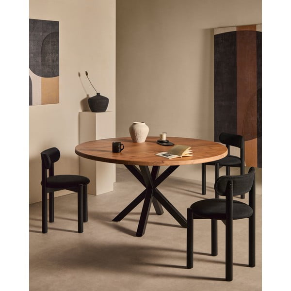 Ēdamgalds ar akācijas koka galda virsmu ø 150 cm Argo – Kave Home-image-1