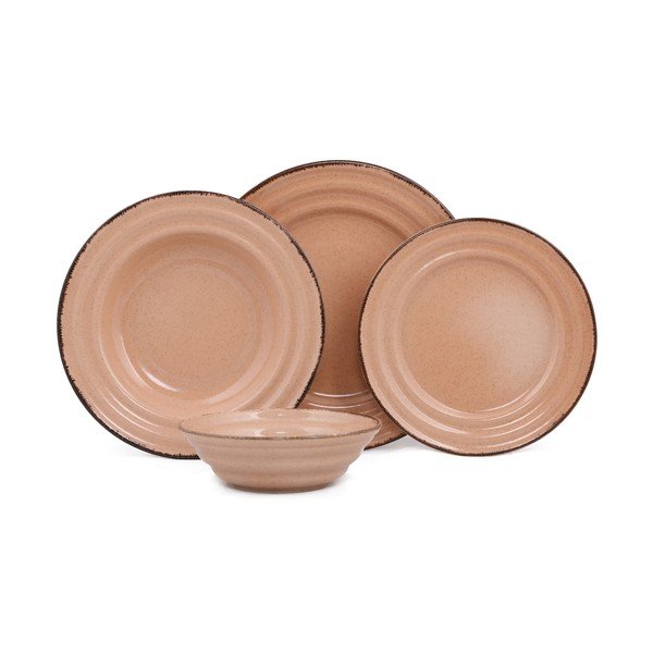 Oranžs porcelāna trauku komplekts (24 gab.) Kütahya Porselen Basis-image-2