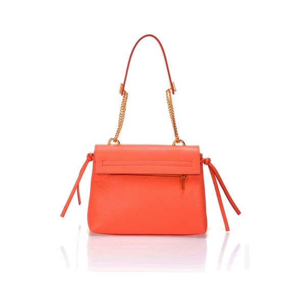 Gaiši oranža ādas rokassomiņa Federica Bassi Anna-image-2