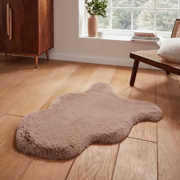 Gaiši brūna sintētiska kažokāda 60x90 cm Super Teddy – Think Rugs-image-1