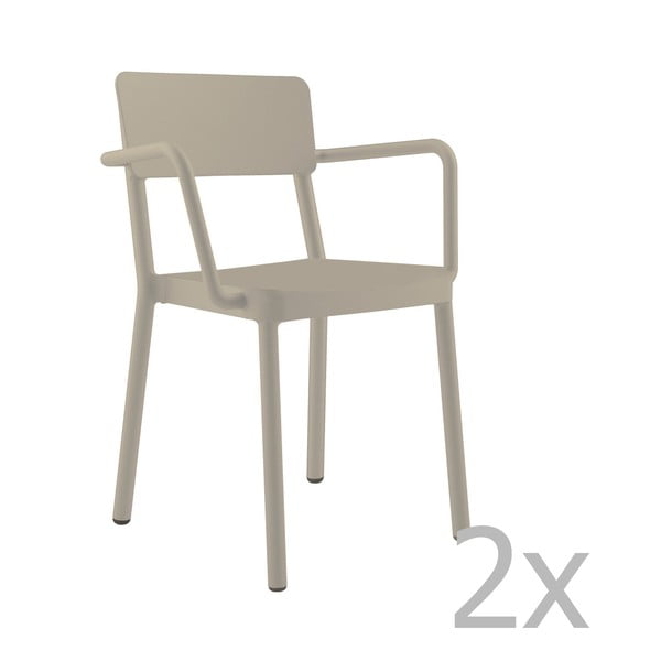 2 smilšu brūnu dārza krēslu komplekts Resol Lisboa