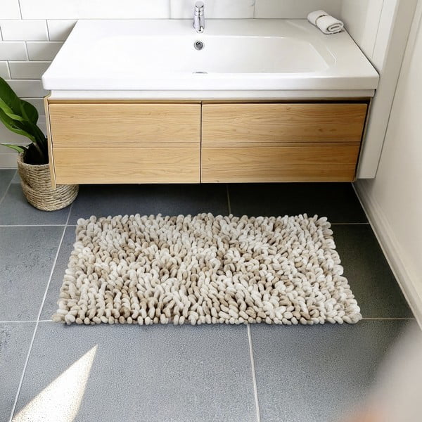 Bēšs tekstila vannas istabas paklājiņš 60x90 cm Lerici – Wenko-image-1
