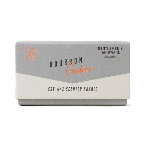 Aromātiskā sojas vaska svece degšanas laiks 40 h Bourbon Cedar – Gentlemen's Hardware-image-1