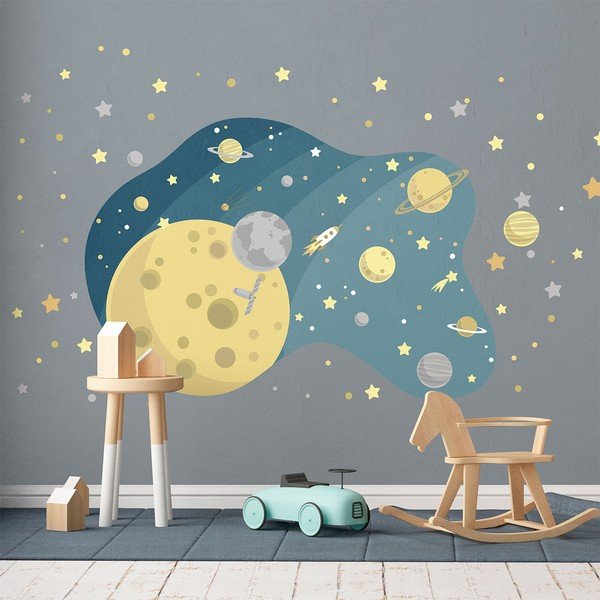 Bērnu sienas uzlīme Ambiance The Starry Galaxy, 90 x 60 cm-image-1