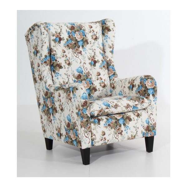 Brūns un zils krēsls ar ziediem Max Winzer Merlon