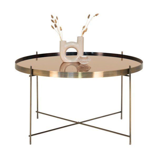 Apaļš žurnālgaldiņš zelta krāsā ø 70 cm Venezia – House Nordic-image-1