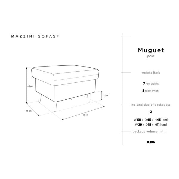 Zils pufs Mazzini Sofas Muguet, 60 x 45 cm-image-4