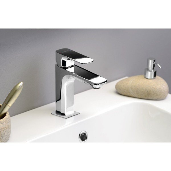 Spīdīgas sudraba krāsas stāvošs jaucējkrāns izlietnei Spy – Sapho-image-1