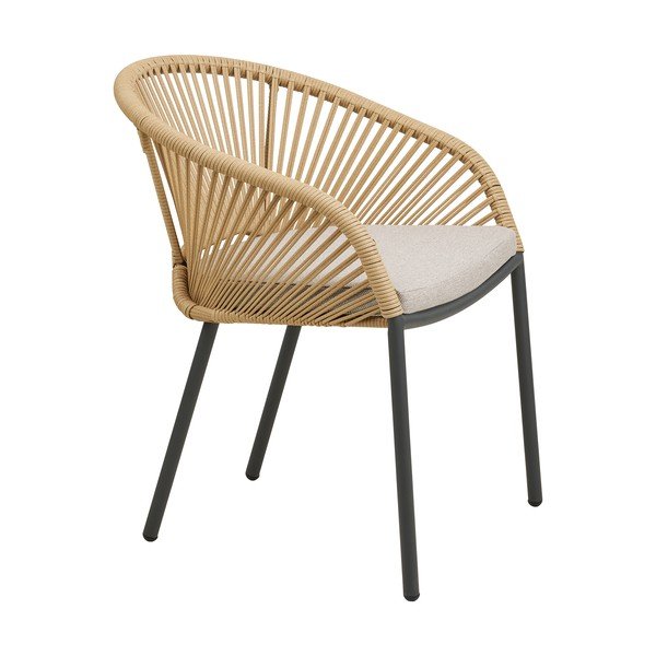 Bēšs metāla/polsterēts dārza krēsls Novella – House Nordic-image-3